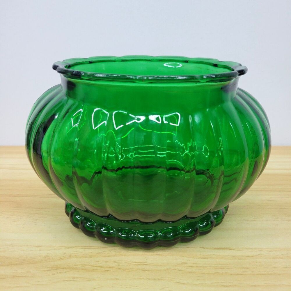 Vintage Green Pressed Glass Bowl – AL R Co. Marked